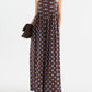 Polka Dot Pleated Detail Maxi Dress OMFORT