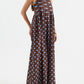 Polka Dot Pleated Detail Maxi Dress OMFORT