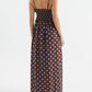 Polka Dot Pleated Detail Maxi Dress OMFORT