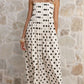 Polka Dot Pleated Detail Maxi Dress OMFORT