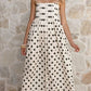 Polka Dot Pleated Detail Maxi Dress OMFORT
