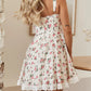 Ditsy Floral Print Lace Trim Sleeveless Mini Dress OMFORT