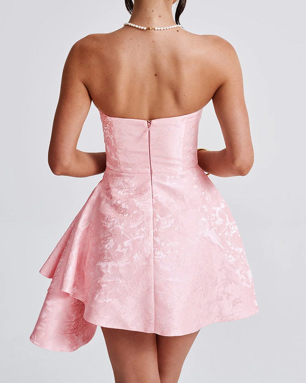 Jacquard Elegant Off-shoulder Fitted Mini Dress OMFORT