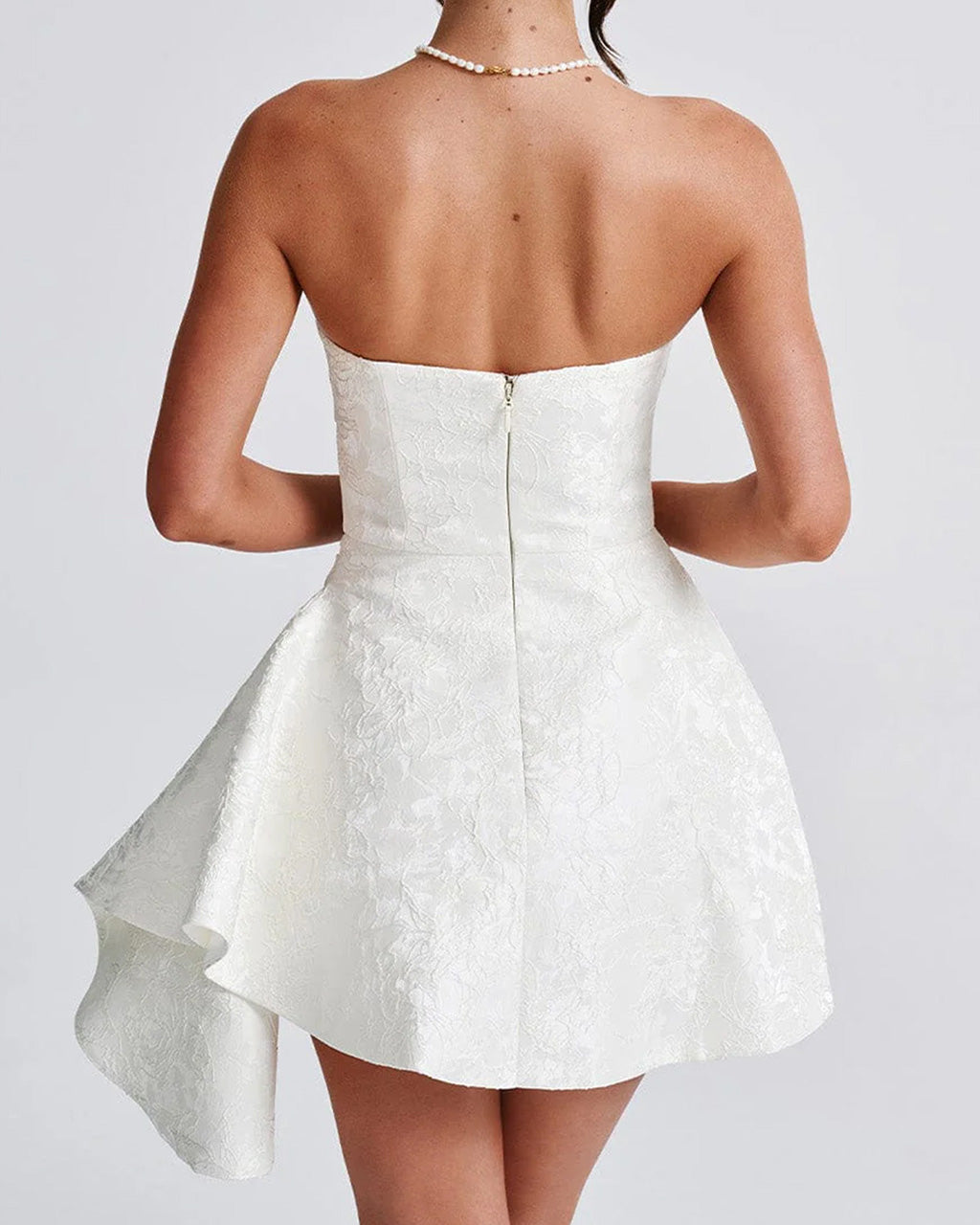 Jacquard Elegant Off-shoulder Fitted Mini Dress OMFORT