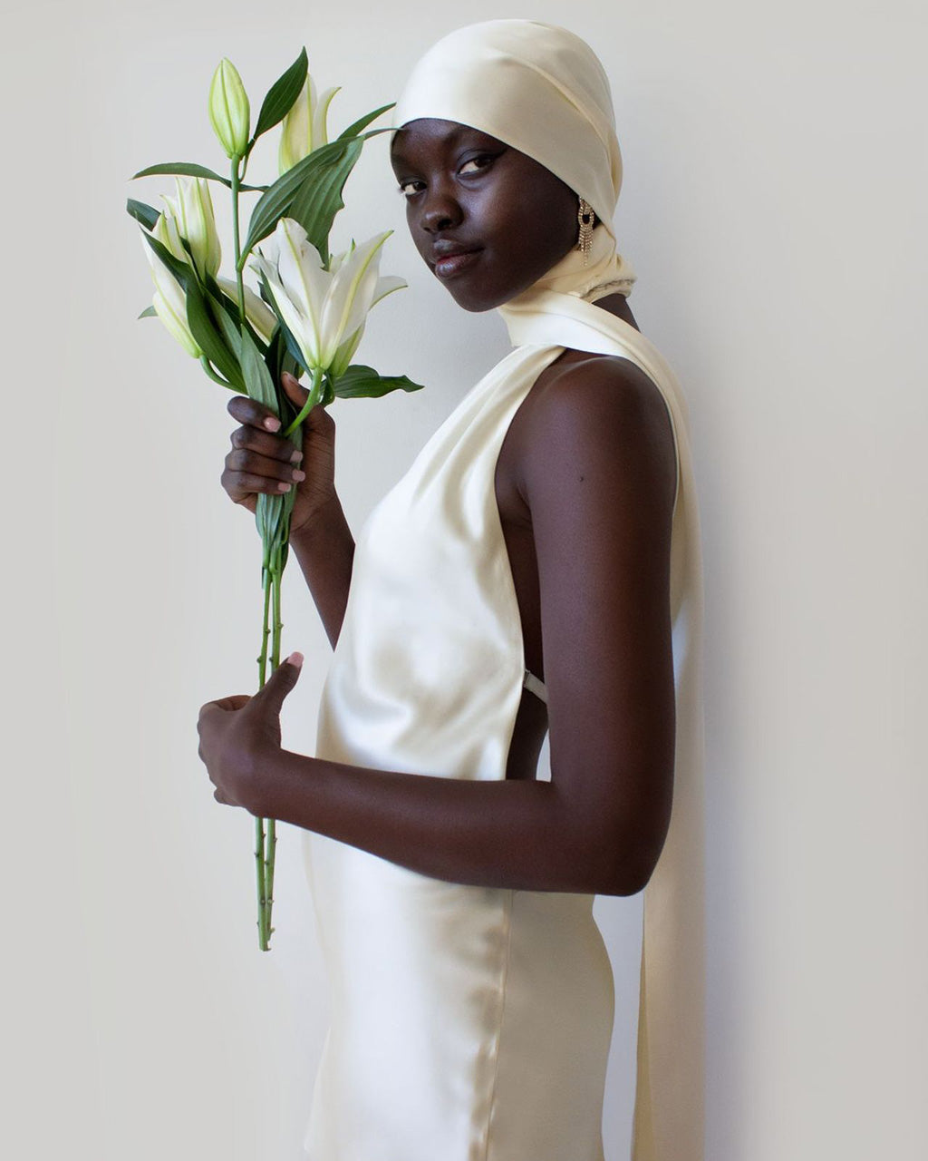 Solid One-Shoulder Scarf Mini Dress OMFORT