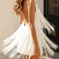 Sexy Tassel Tie Open Back Halter Dress OMFORT