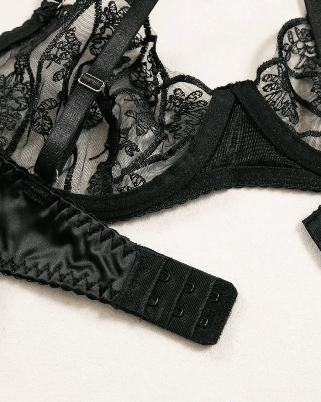 Luxury Sexy Mesh Sheer 2Pcs Lingerie Set OMFORT