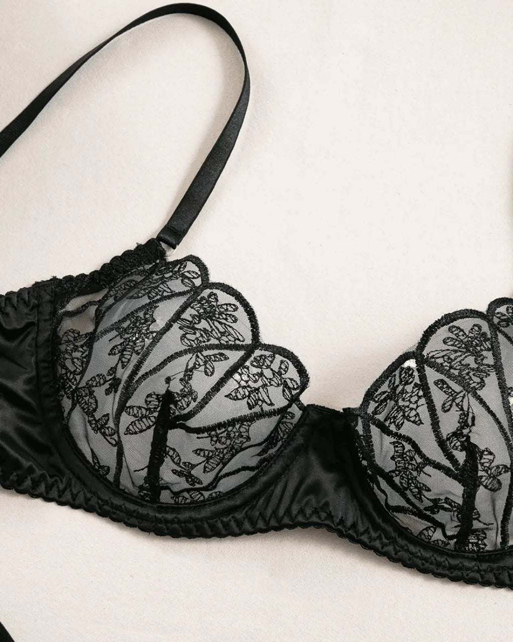 Luxury Sexy Mesh Sheer 2Pcs Lingerie Set OMFORT