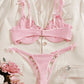 Embroidered Rose Mesh 2Pcs Lingerie Set OMFORT
