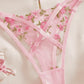 Embroidered Rose Mesh 2Pcs Lingerie Set OMFORT