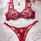 Embroidered Rose Mesh 2Pcs Lingerie Set OMFORT