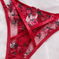 Embroidered Rose Mesh 2Pcs Lingerie Set OMFORT