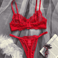 Comfortable Floral Lace 2Pcs Lingerie Set OMFORT