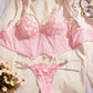 Floral Embroidery 2Pcs Lingerie Corset Set OMFORT