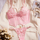 Floral Embroidery 2Pcs Lingerie Corset Set OMFORT