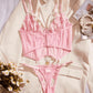 Floral Embroidery 2Pcs Lingerie Corset Set OMFORT