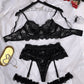 Erotic Underwear Lace 5Pcs Lingerie Set OMFORT