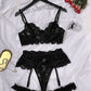 Erotic Underwear Lace 5Pcs Lingerie Set OMFORT