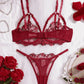 Sexy Leaf Floral Embroidered Mesh 2Pcs Lingerie Set OMFORT