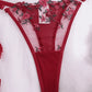 Sexy Leaf Floral Embroidered Mesh 2Pcs Lingerie Set OMFORT