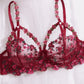 Sexy Leaf Floral Embroidered Mesh 2Pcs Lingerie Set OMFORT