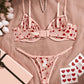 Tulle Heart Embroidered 2Pcs Lingerie Set OMFORT