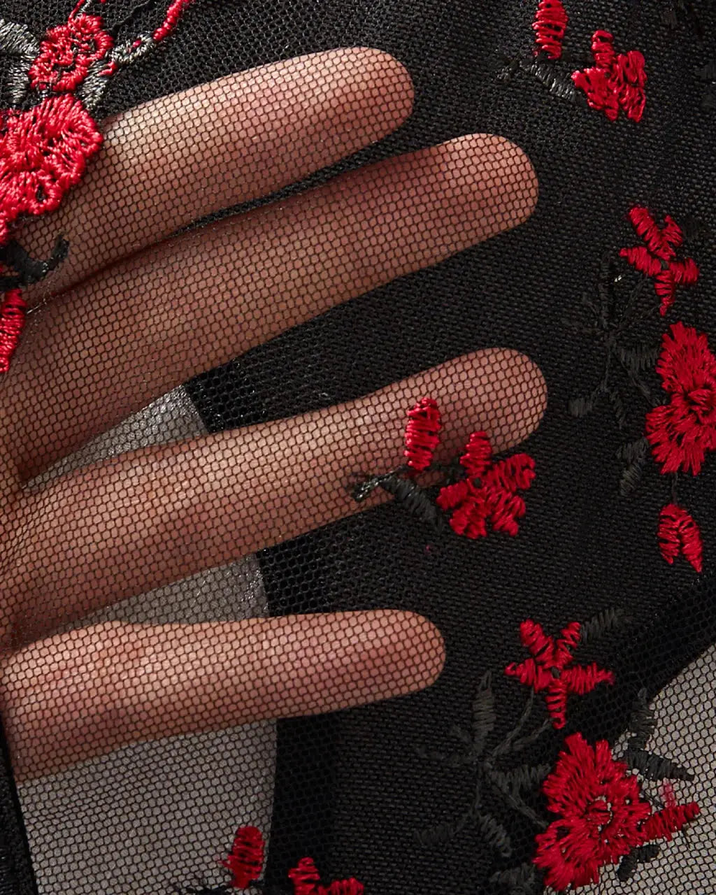 Floral Lace Embroidered Cutout 1Pcs Lingerie Set OMFORT