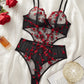 Floral Lace Embroidered Cutout 1Pcs Lingerie Set OMFORT