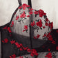 Floral Lace Embroidered Cutout 1Pcs Lingerie Set OMFORT