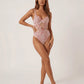 Floral Lace Embroidered Cutout 1Pcs Lingerie Set OMFORT