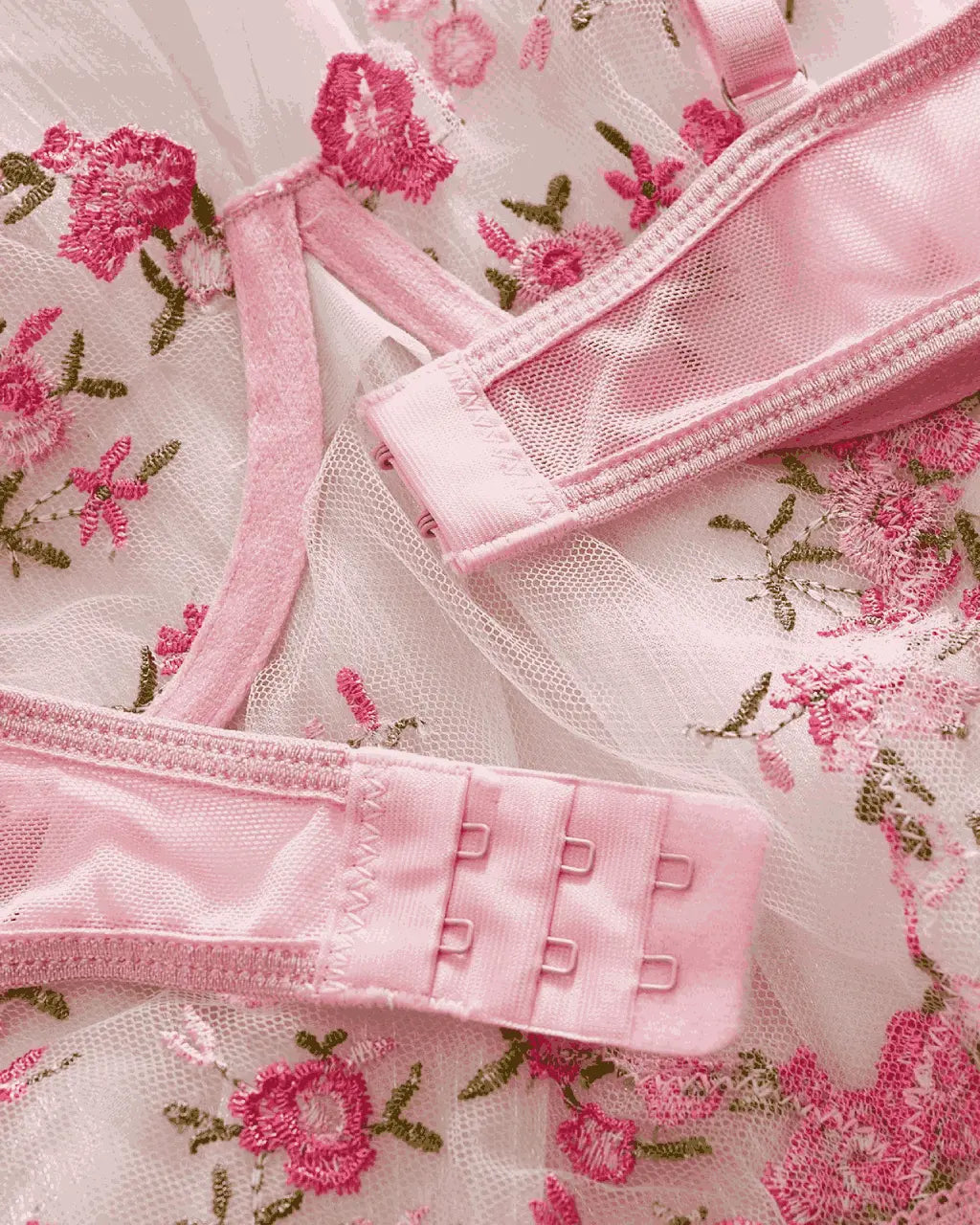 Floral Lace Embroidered Cutout 1Pcs Lingerie Set OMFORT