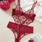 Floral Lace Embroidered Cutout 1Pcs Lingerie Set OMFORT