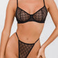 Elegant Diamond Pattern Mesh 2Pcs Lingerie Set OMFORT