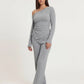 Solid Asymmetry Ribbed Knit Lounge Set OMFORT