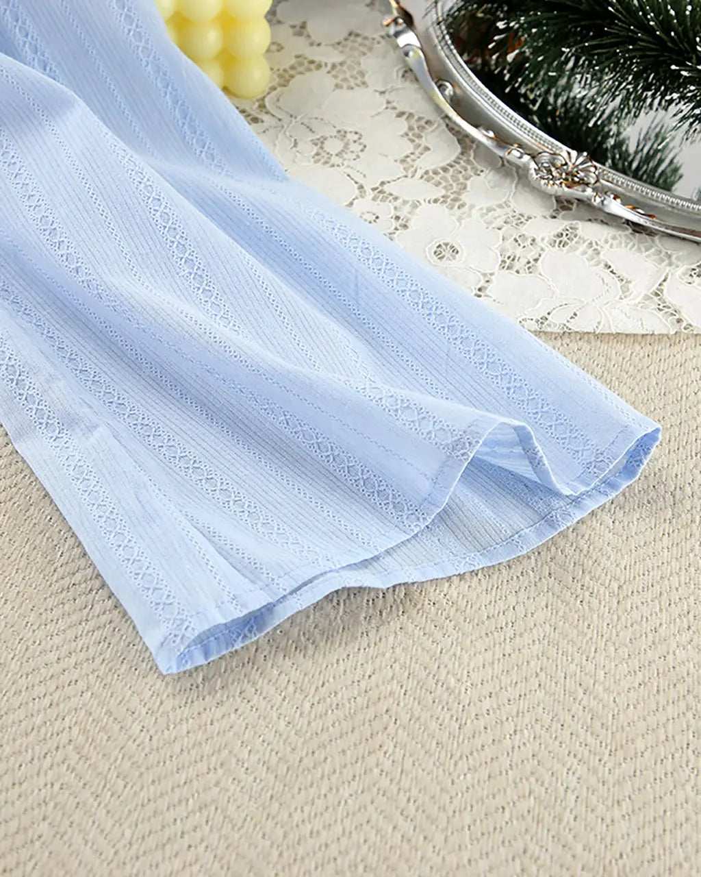 Tie Open Front Top And Shorts Lounge Set - OMFORT