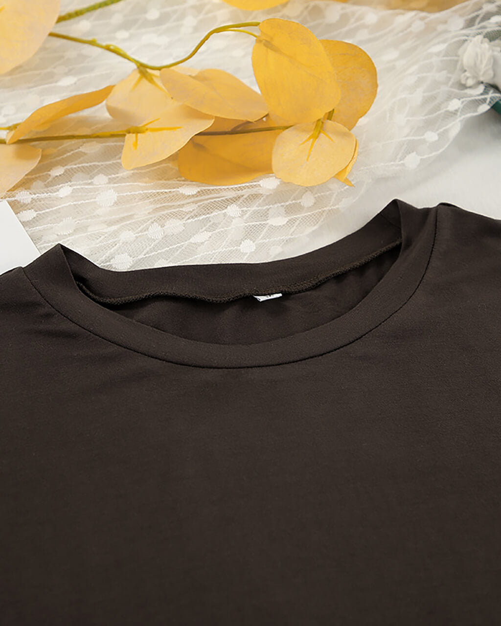 Solid Color Round Neck Lounge Set - OMFORT