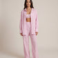 Casual Striped Print 3Pcs Lounge Set - OMFORT