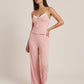 Bow Trim Cami And Pant Lounge Set - OMFORT