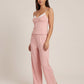 Bow Trim Cami And Pant Lounge Set - OMFORT
