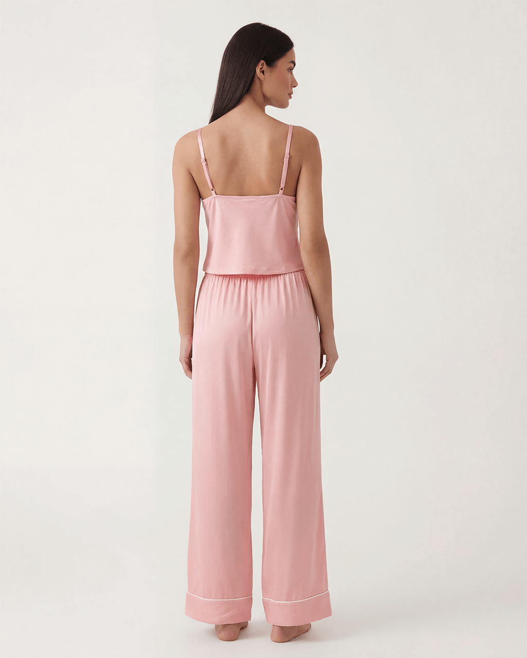 Bow Trim Cami And Pant Lounge Set - OMFORT