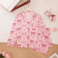Bow Heart Print Long Pajama Set OMFORT