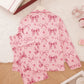 Bow Heart Print Long Pajama Set OMFORT