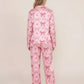 Bow Heart Print Long Pajama Set OMFORT