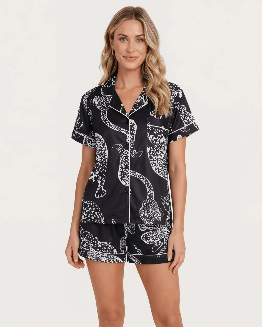 Leopard Print Short Pajama Set OMFORT
