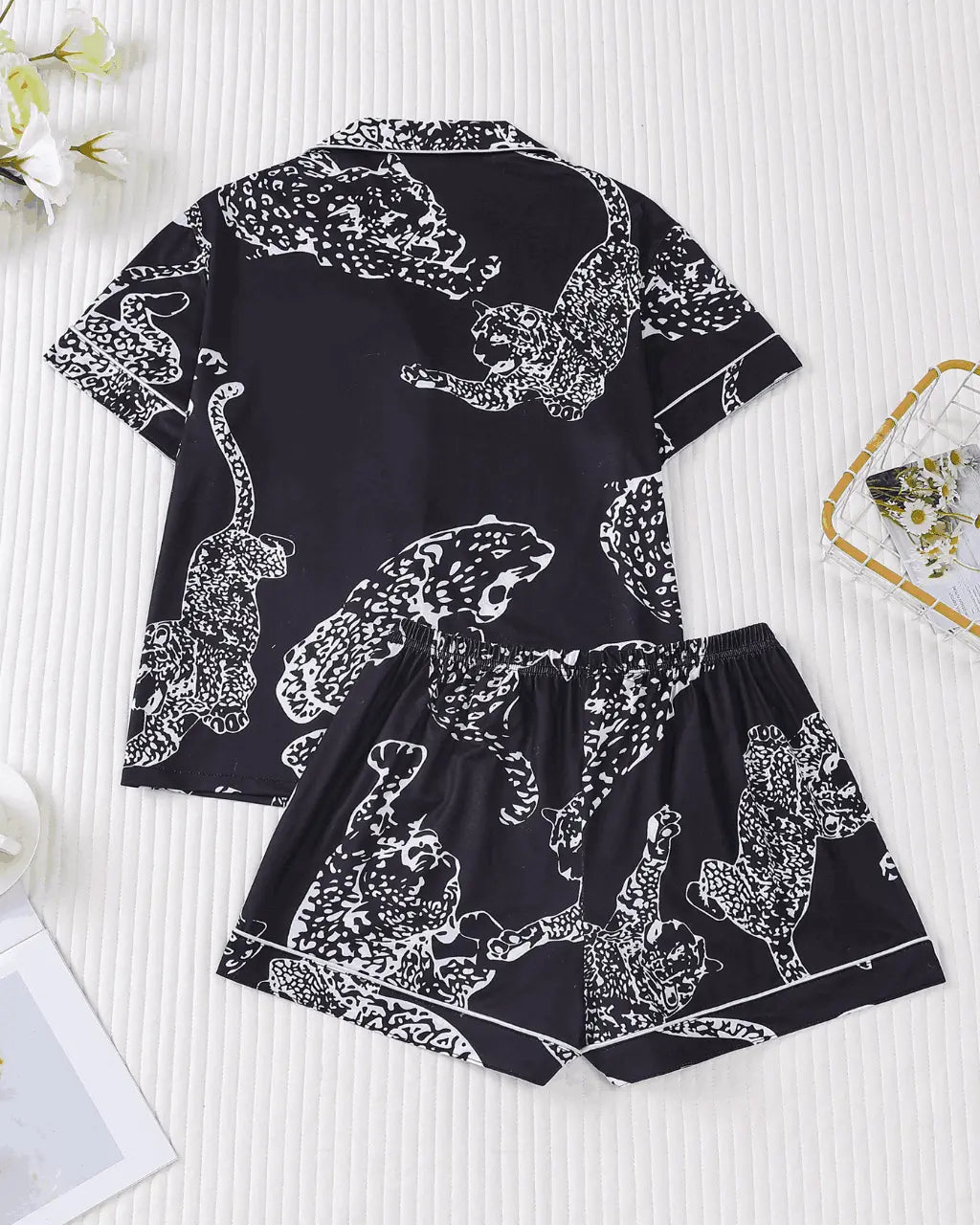 Leopard Print Short Pajama Set OMFORT