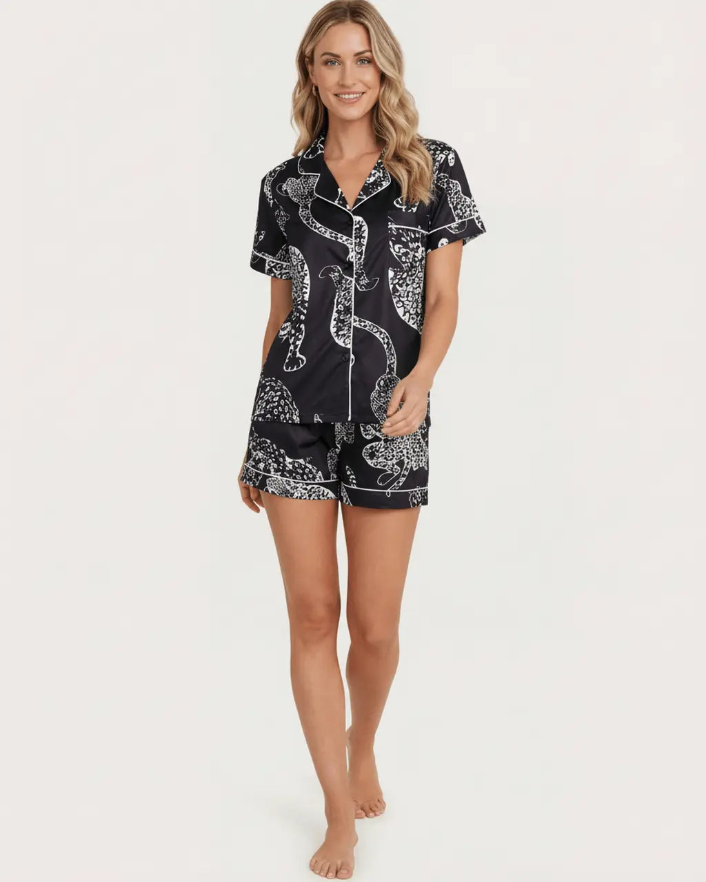 Leopard Print Short Pajama Set OMFORT