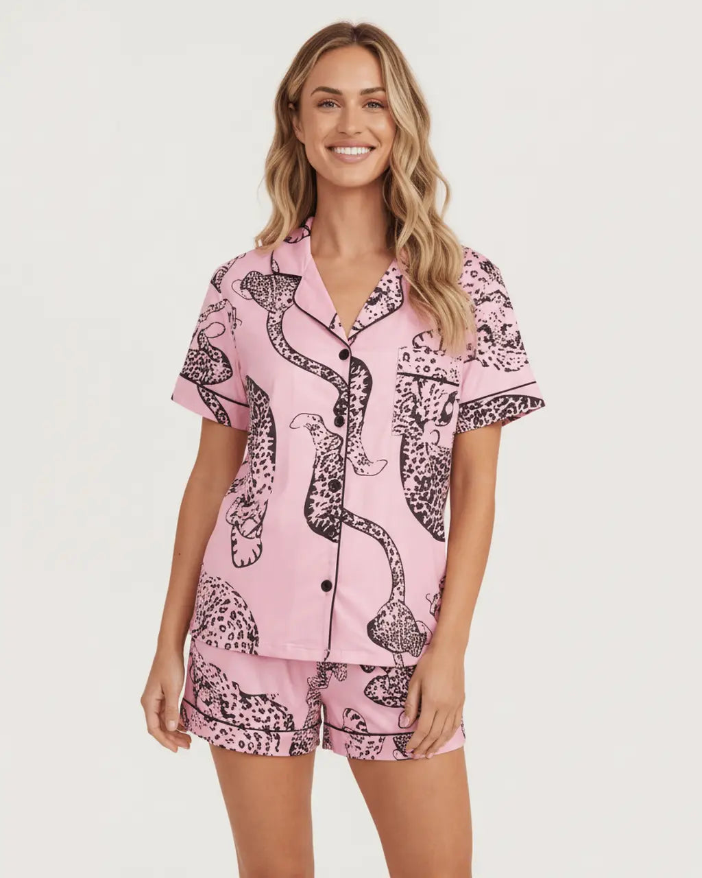 Leopard Print Short Pajama Set OMFORT