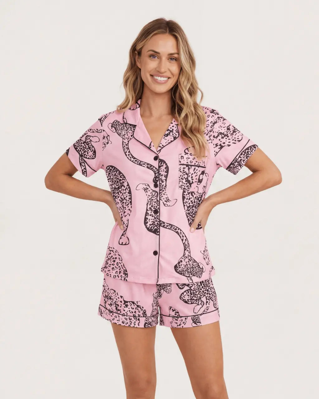 Leopard Print Short Pajama Set OMFORT