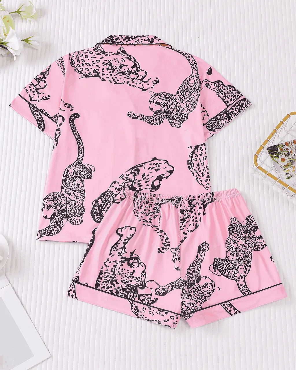 Leopard Print Short Pajama Set OMFORT