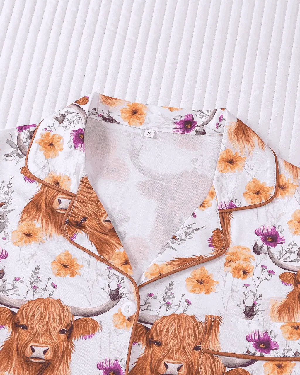 Highland Cow Short Satin Pajama Set OMFORT